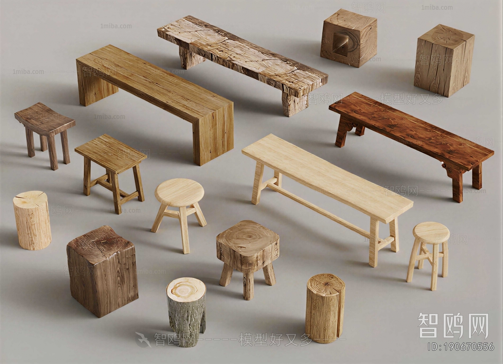 Wabi-sabi Style Stool