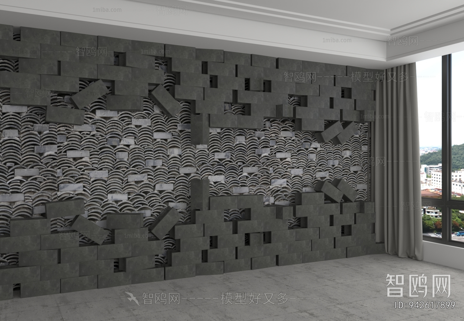 New Chinese Style TV Wall