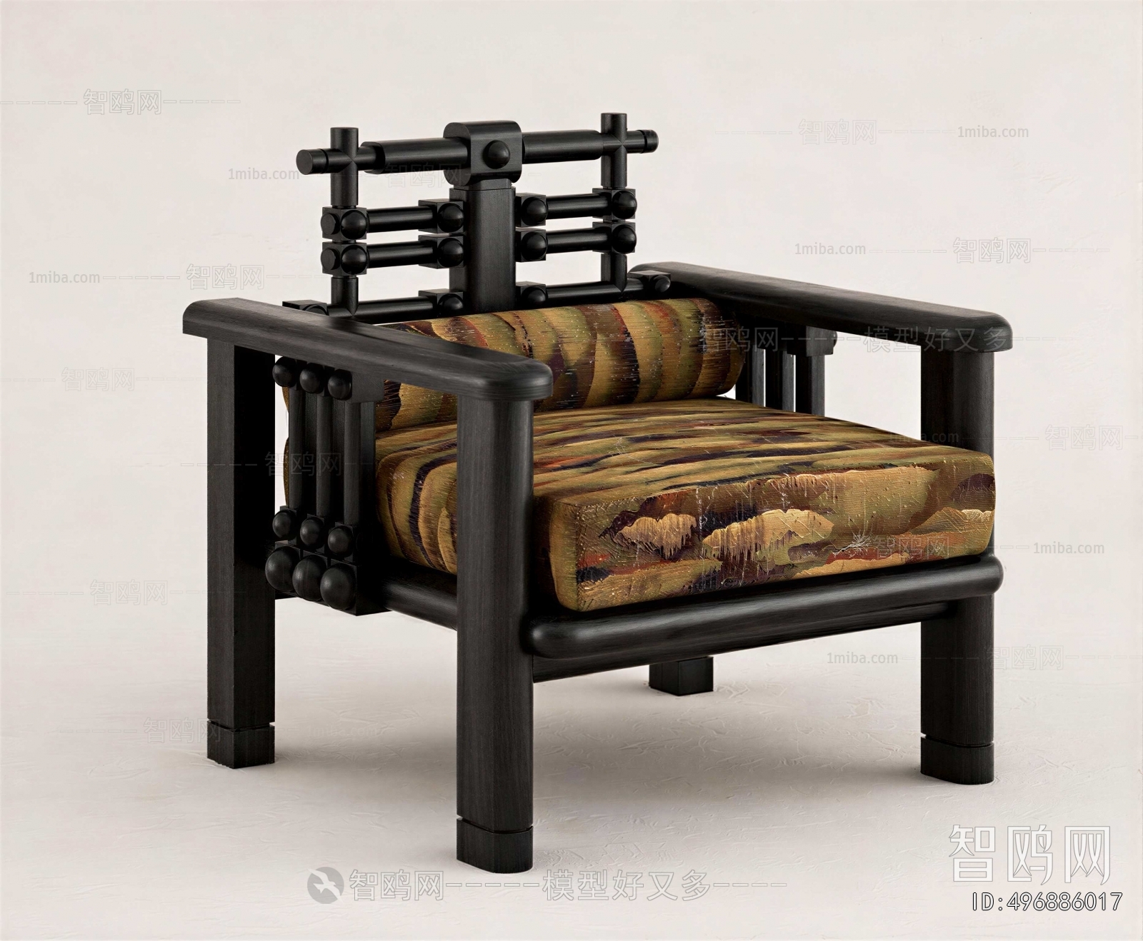 New Chinese Style Single Sofa