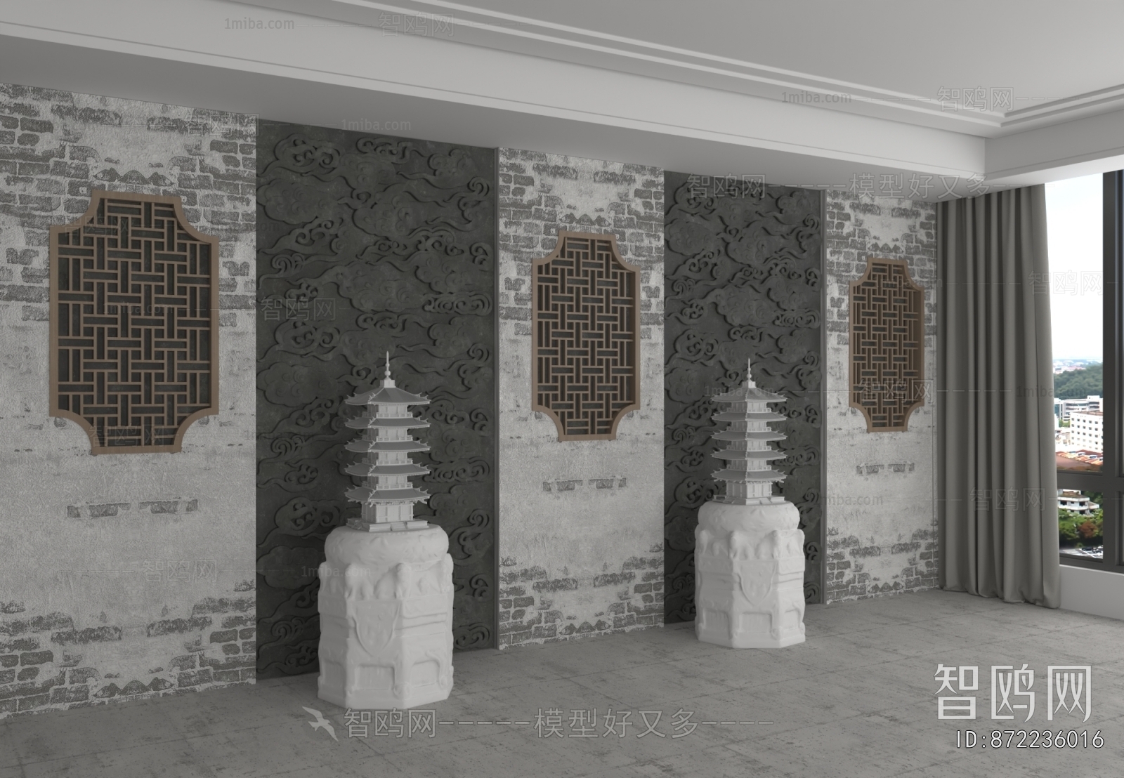 New Chinese Style TV Wall