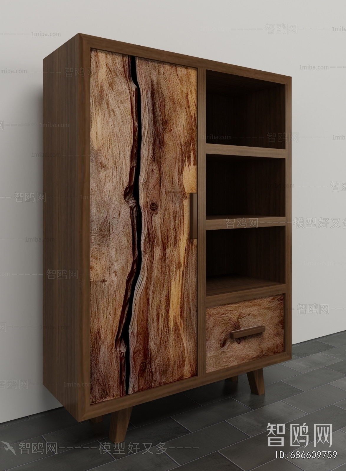 Wabi-sabi Style Side Cabinet