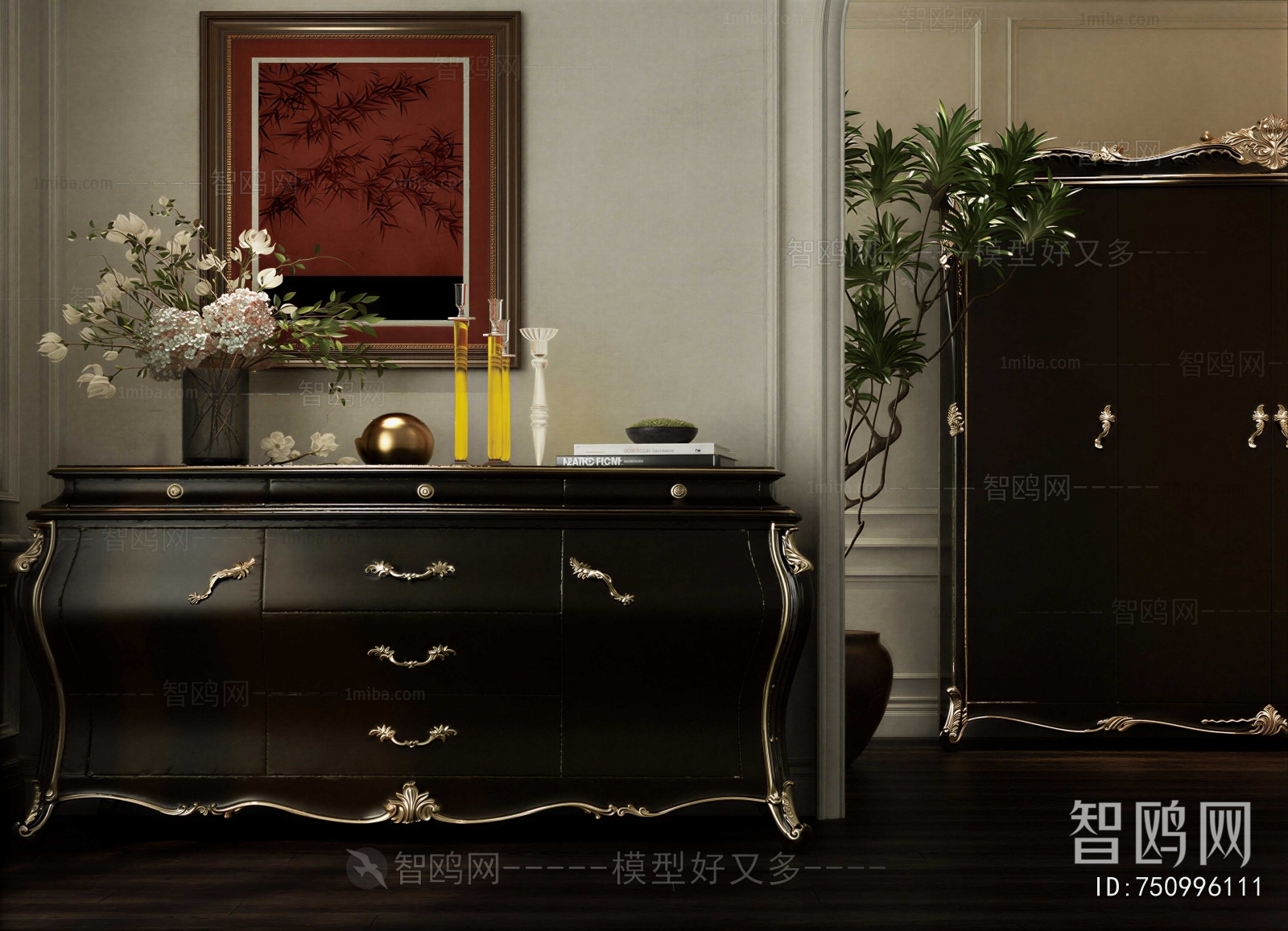 French Style Side Cabinet