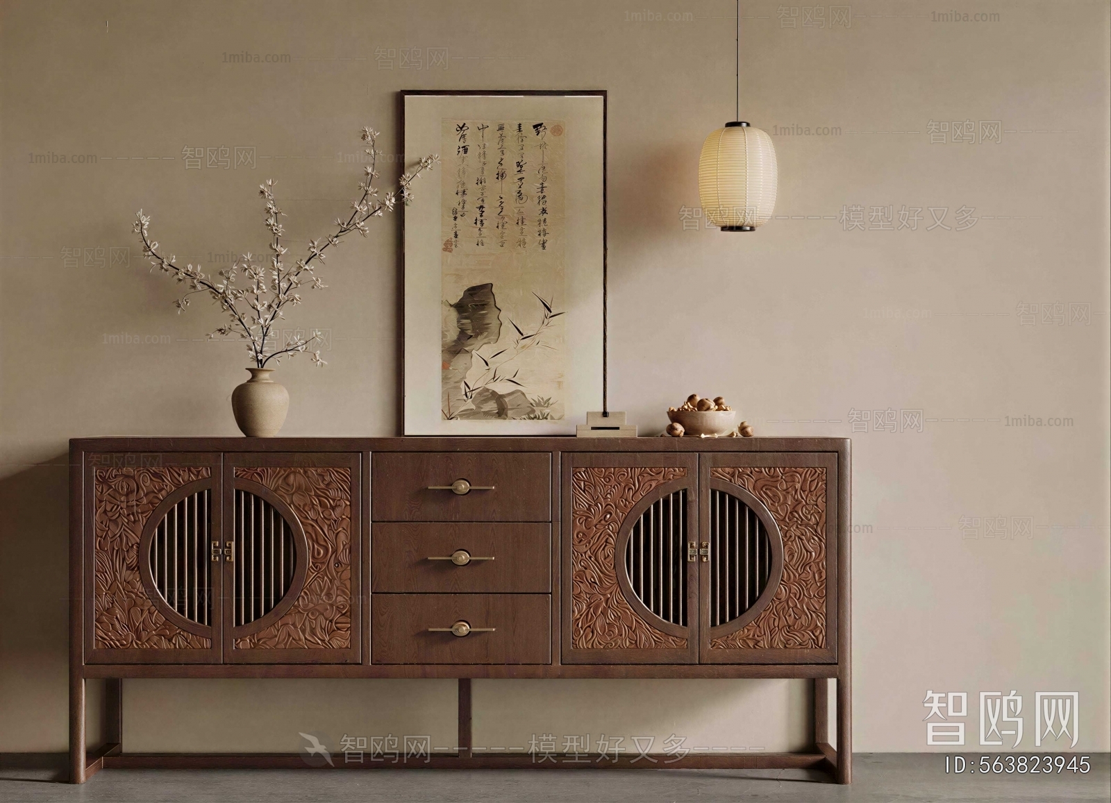 New Chinese Style Side Cabinet