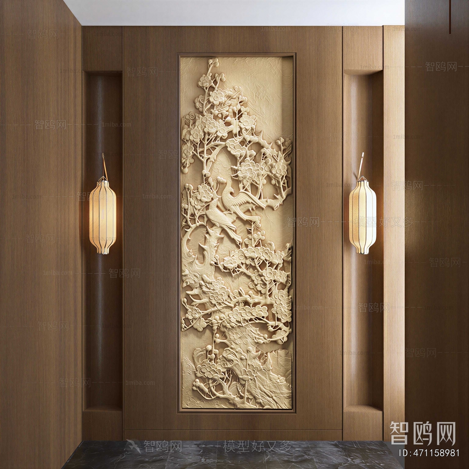 New Chinese Style TV Wall