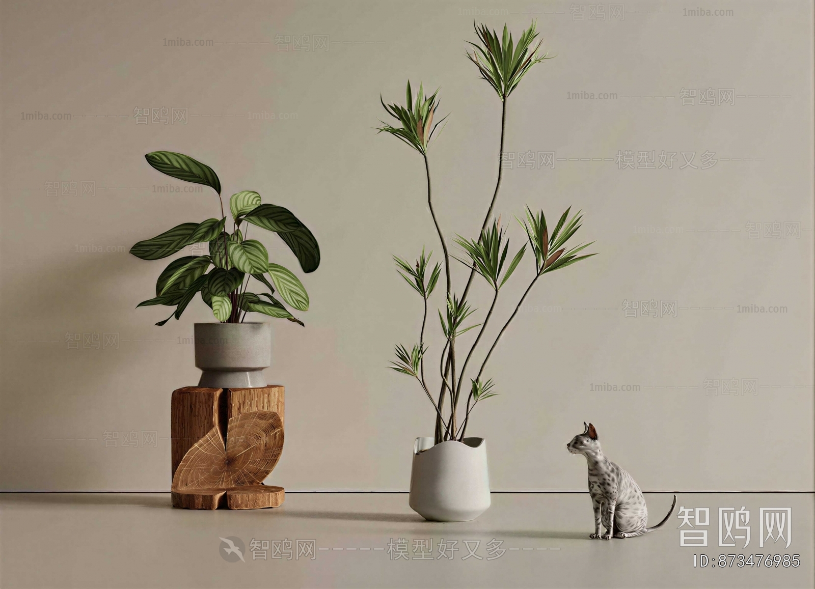 Modern Ground Green Plant Potted Plants