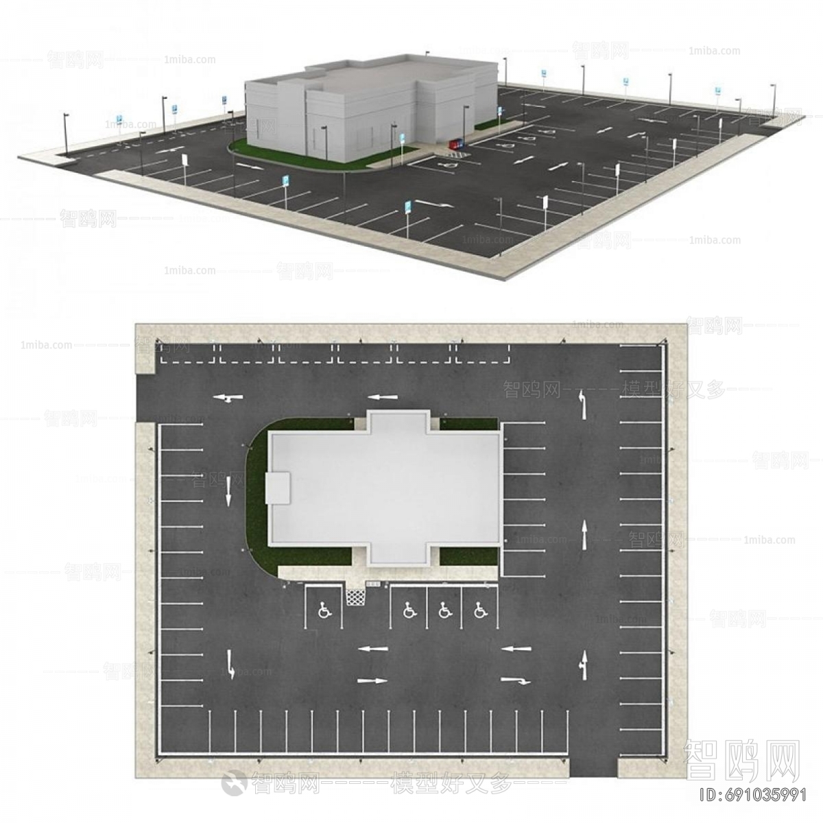 Modern Outdoor Parking Lot