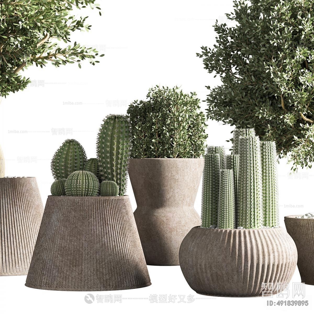 Modern Ground Green Plant Potted Plants