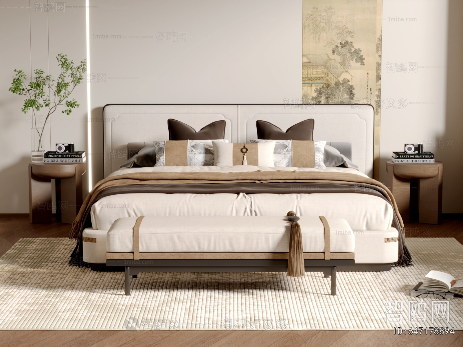 New Chinese Style Double Bed