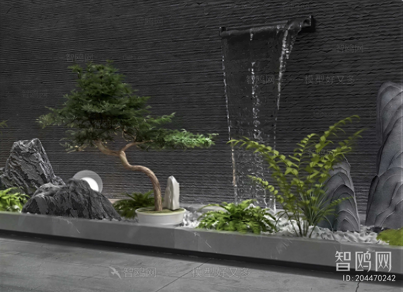 New Chinese Style Rockery Waterscape