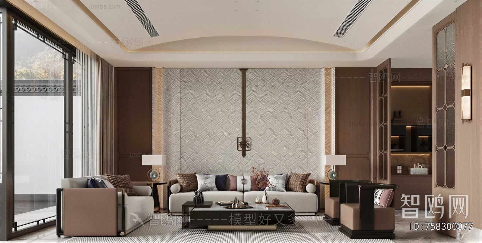 New Chinese Style A Living Room