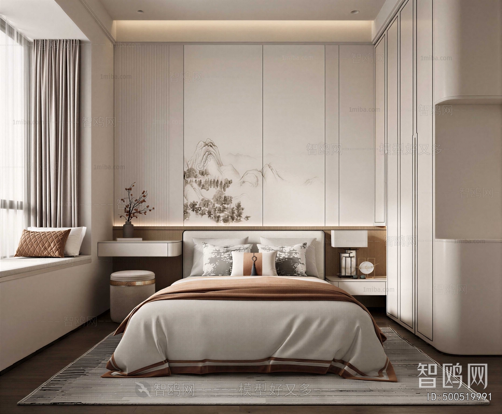 New Chinese Style Bedroom