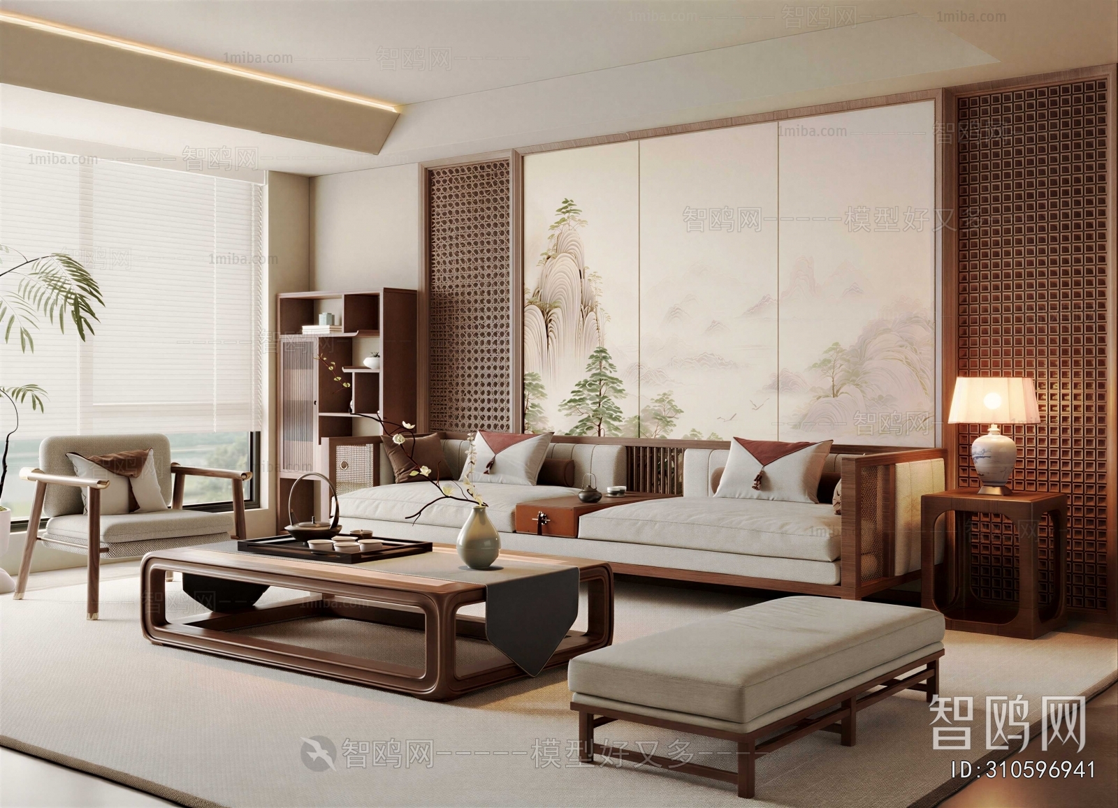 New Chinese Style A Living Room