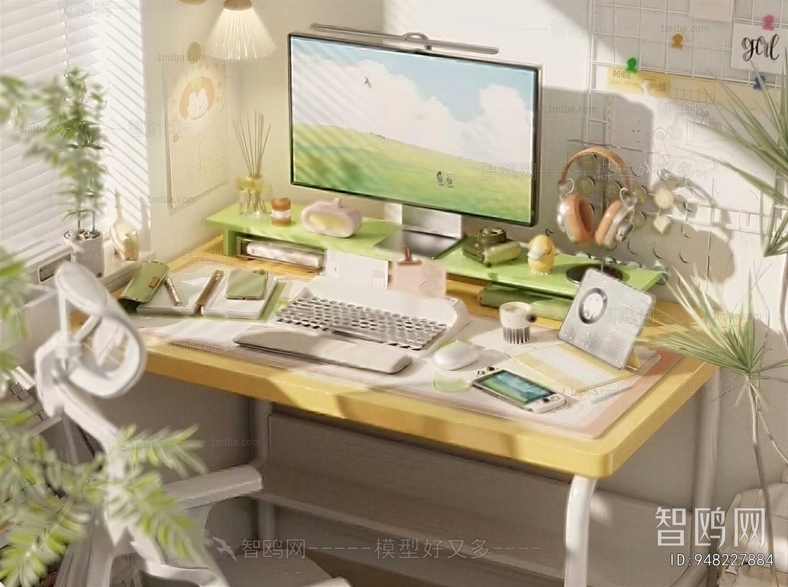 Nordic Style Computer Desk And Chair