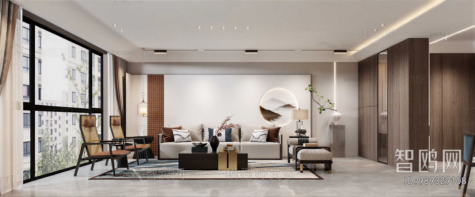 New Chinese Style A Living Room