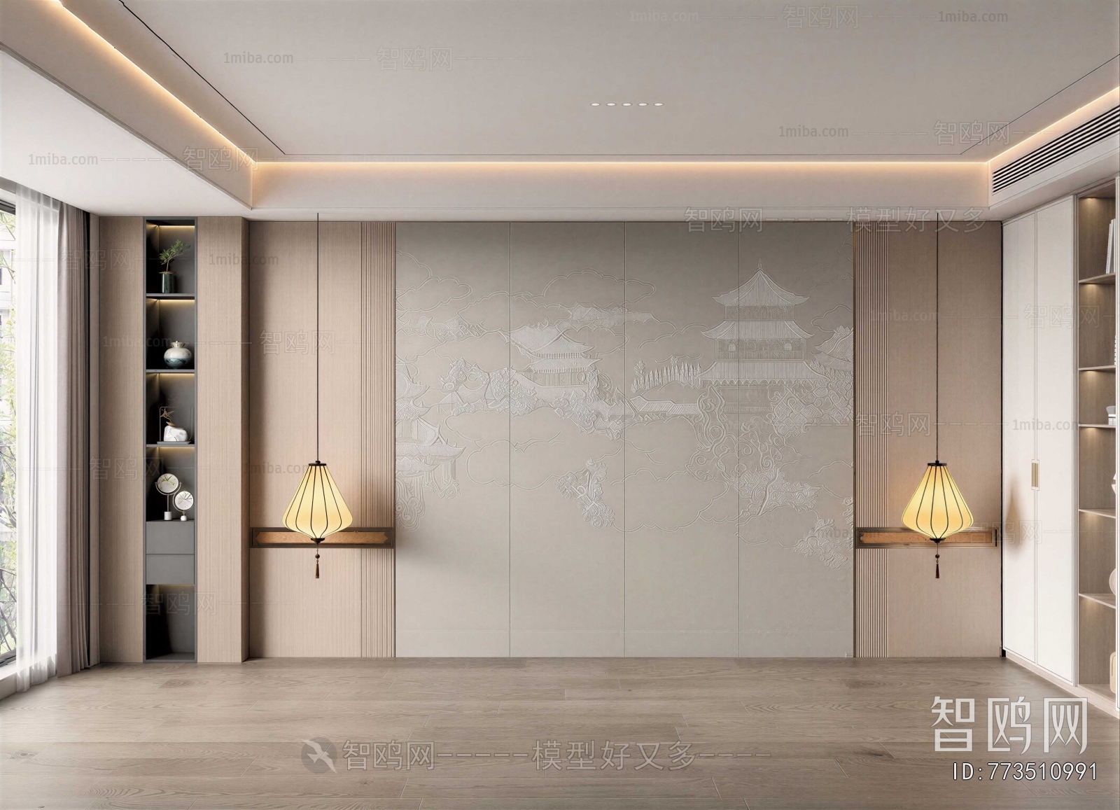 New Chinese Style TV Wall