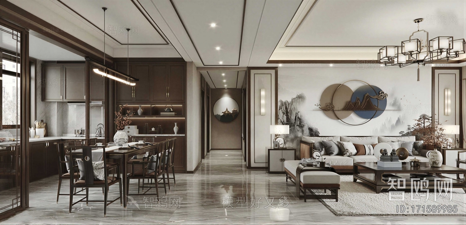 New Chinese Style A Living Room