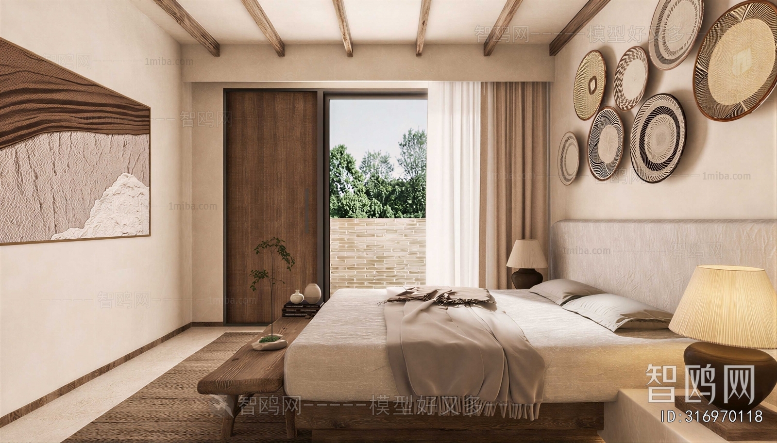 Wabi-sabi Style Bedroom