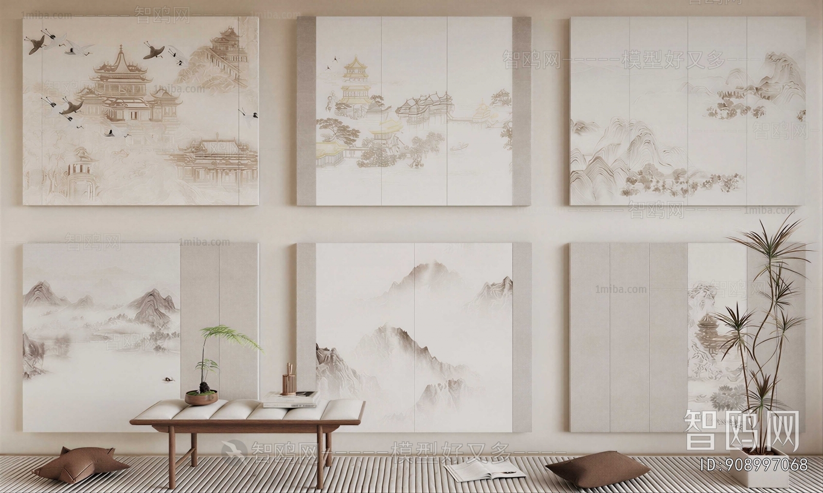 New Chinese Style TV Wall