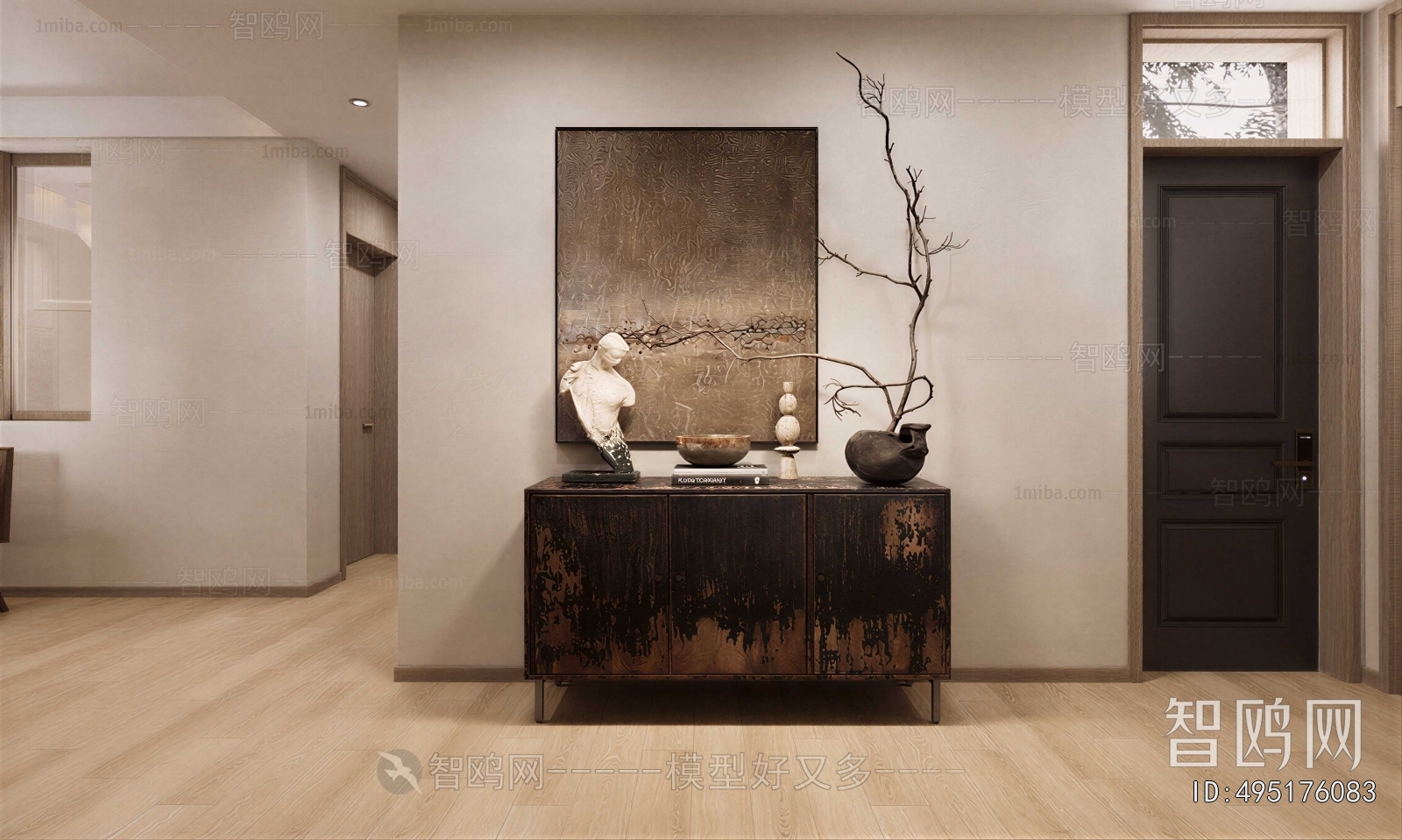 Wabi-sabi Style Side Cabinet