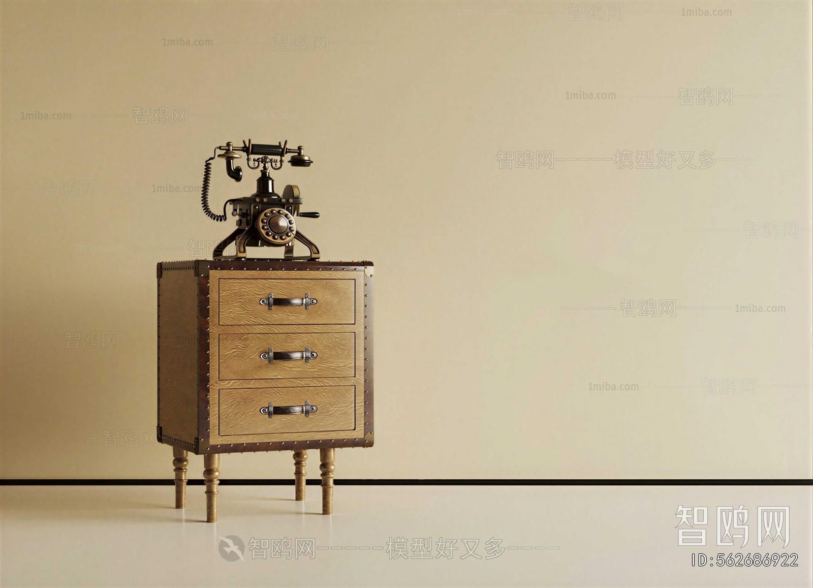 French Style Bedside Cupboard