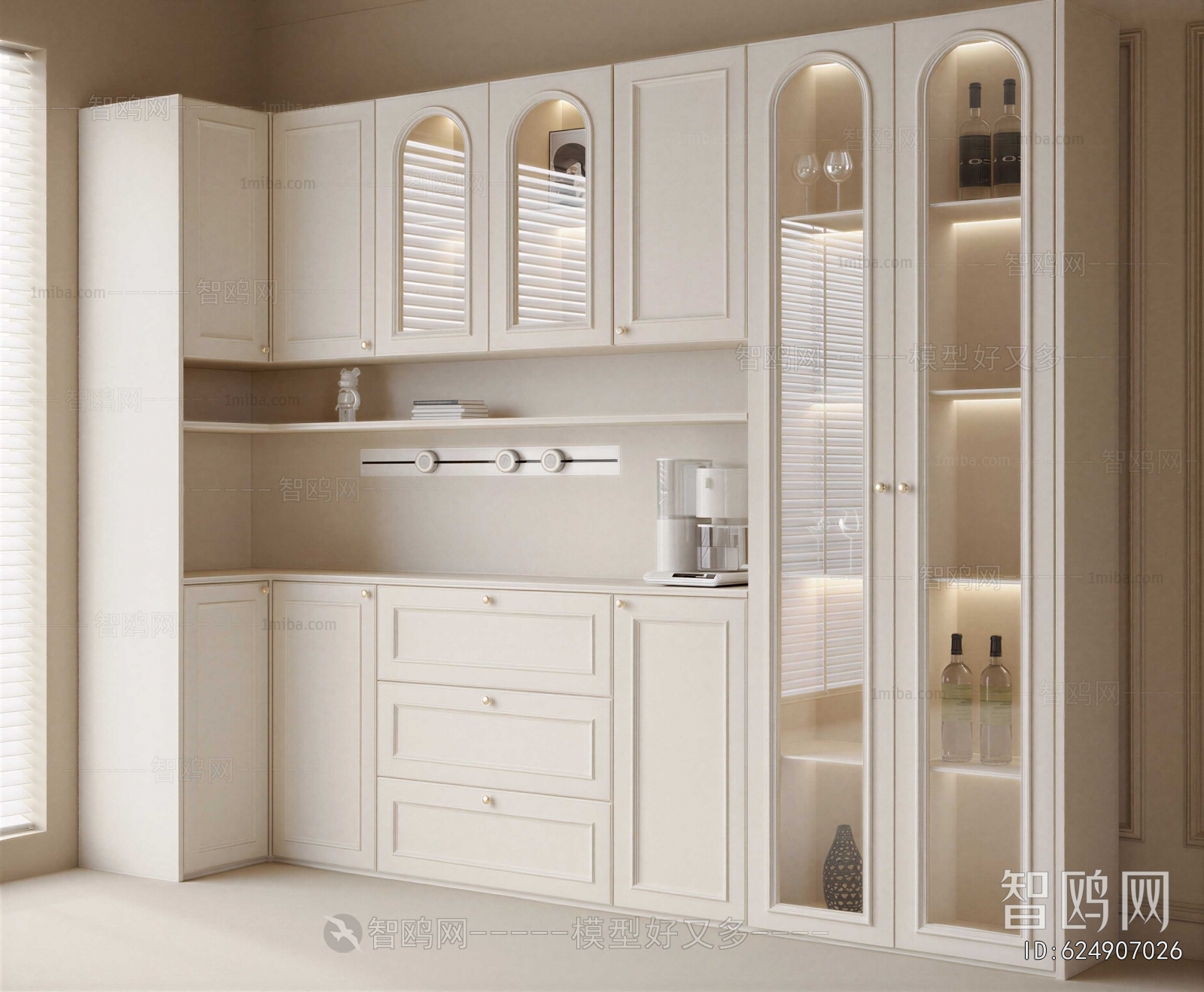 French Style Wine Cabinet