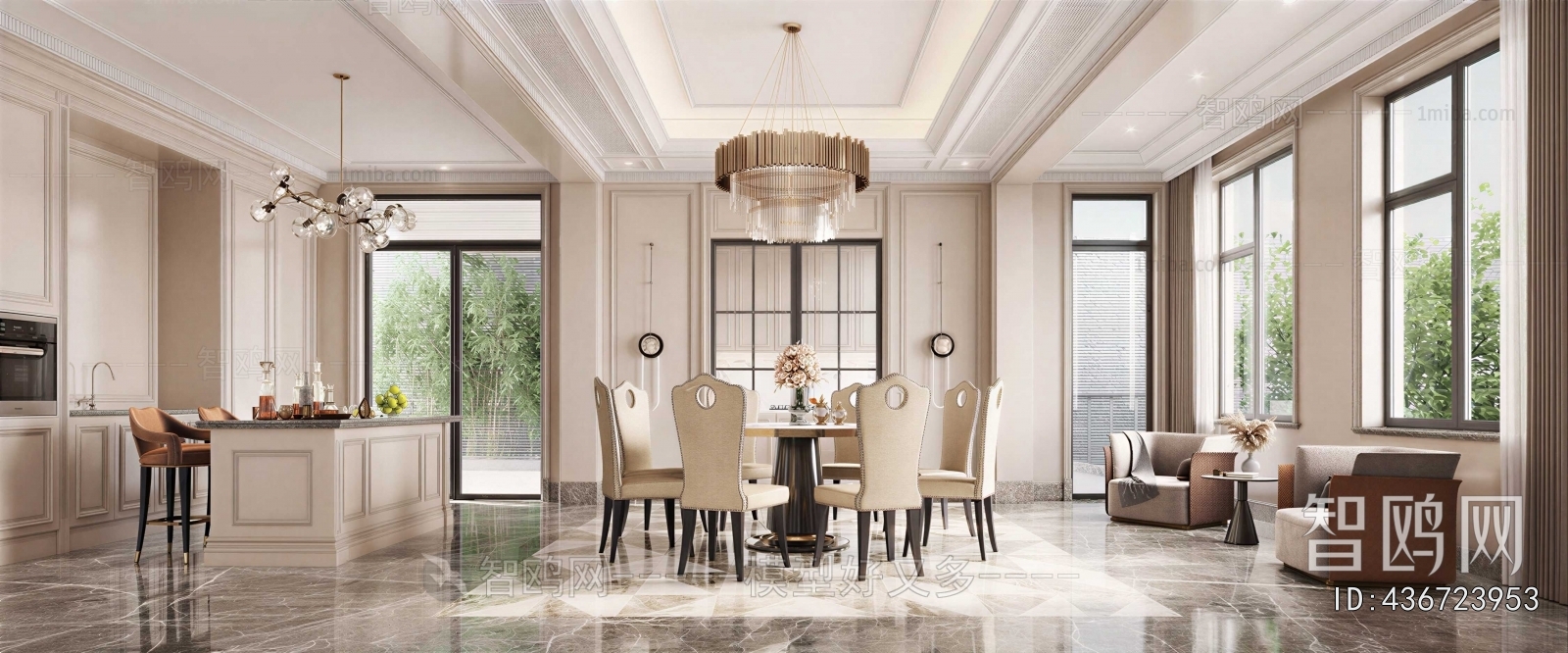 Simple European Style Dining Room