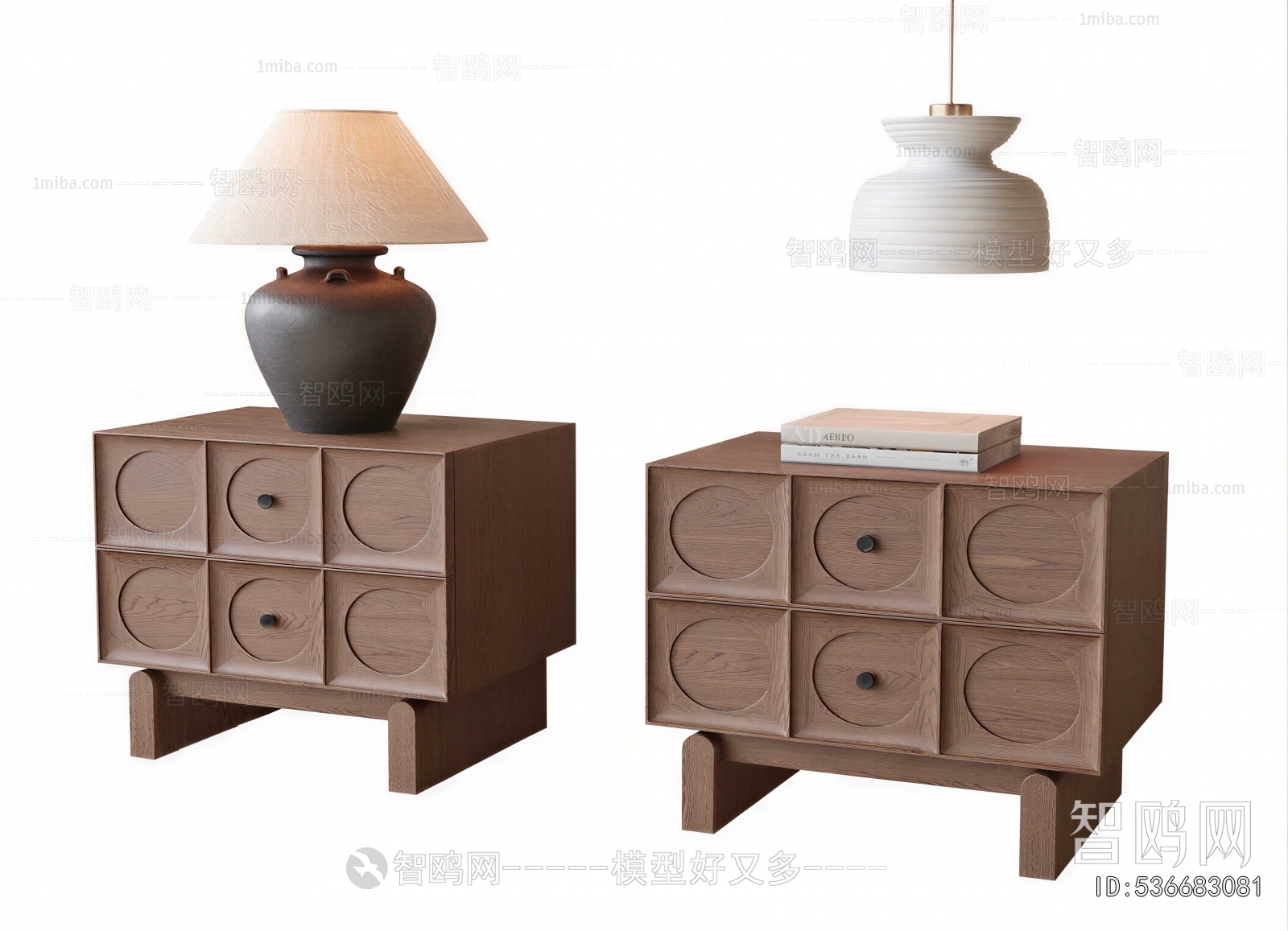 Wabi-sabi Style Bedside Cupboard