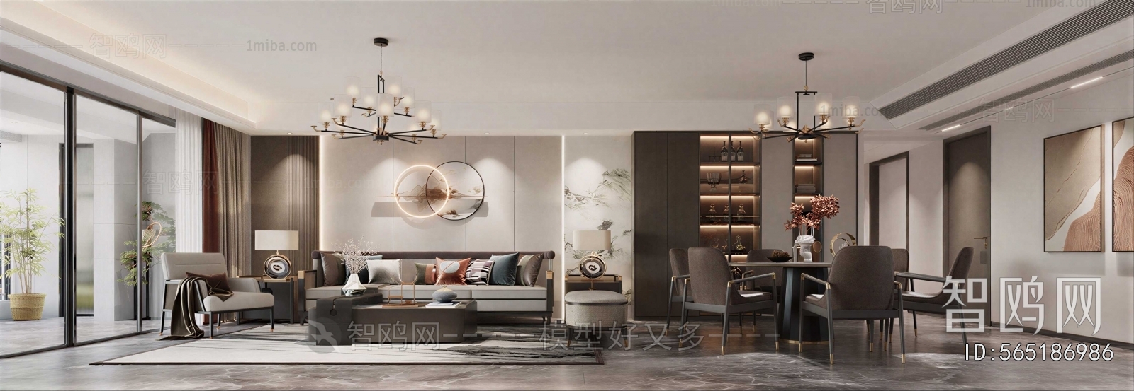 New Chinese Style A Living Room