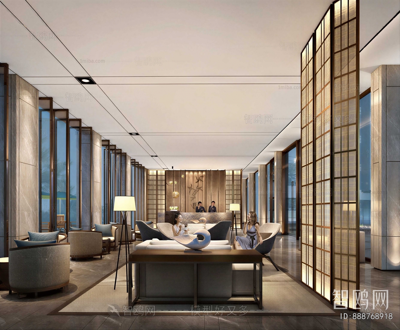 New Chinese Style Lobby Hall