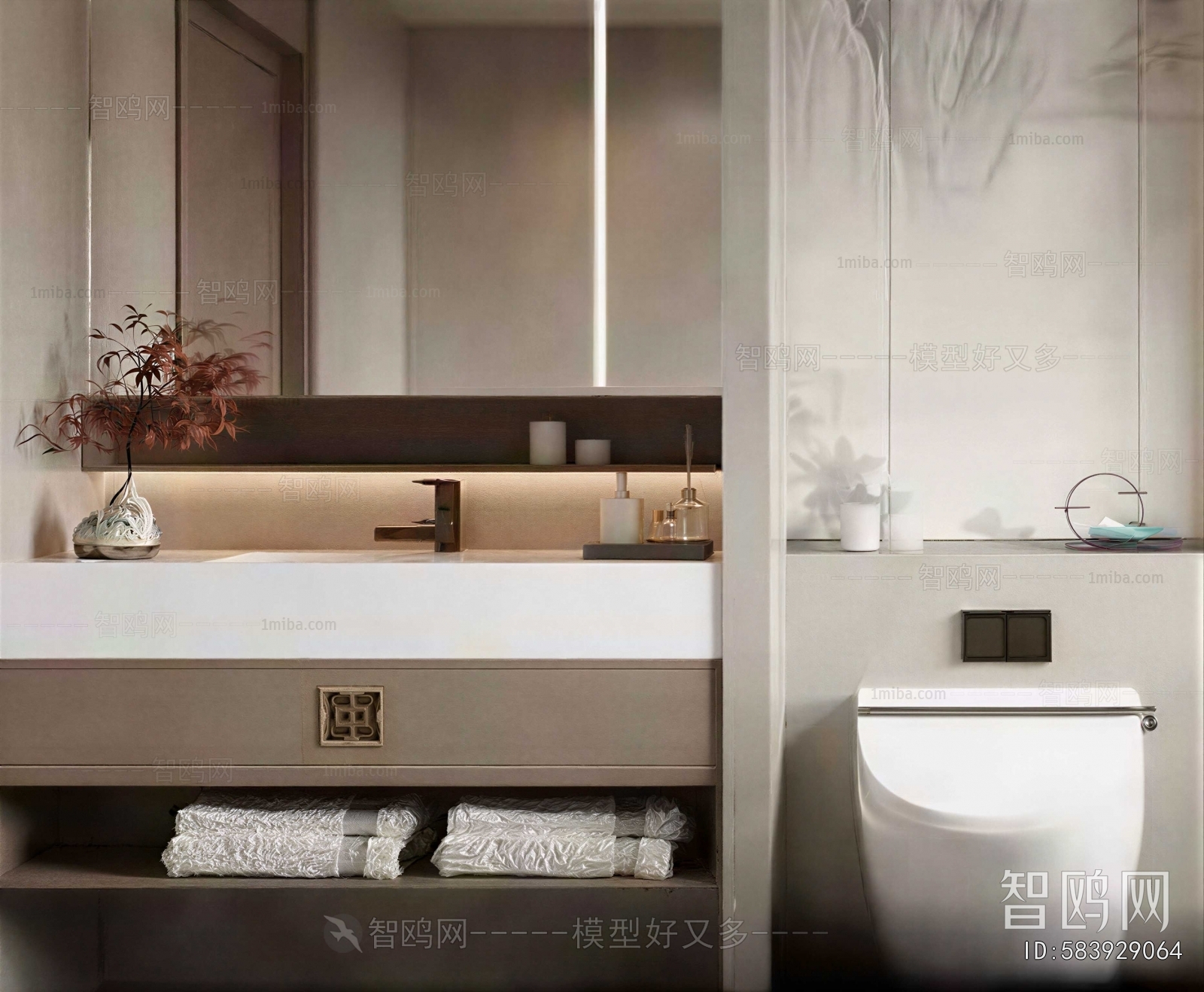 New Chinese Style Bathroom Cabinet