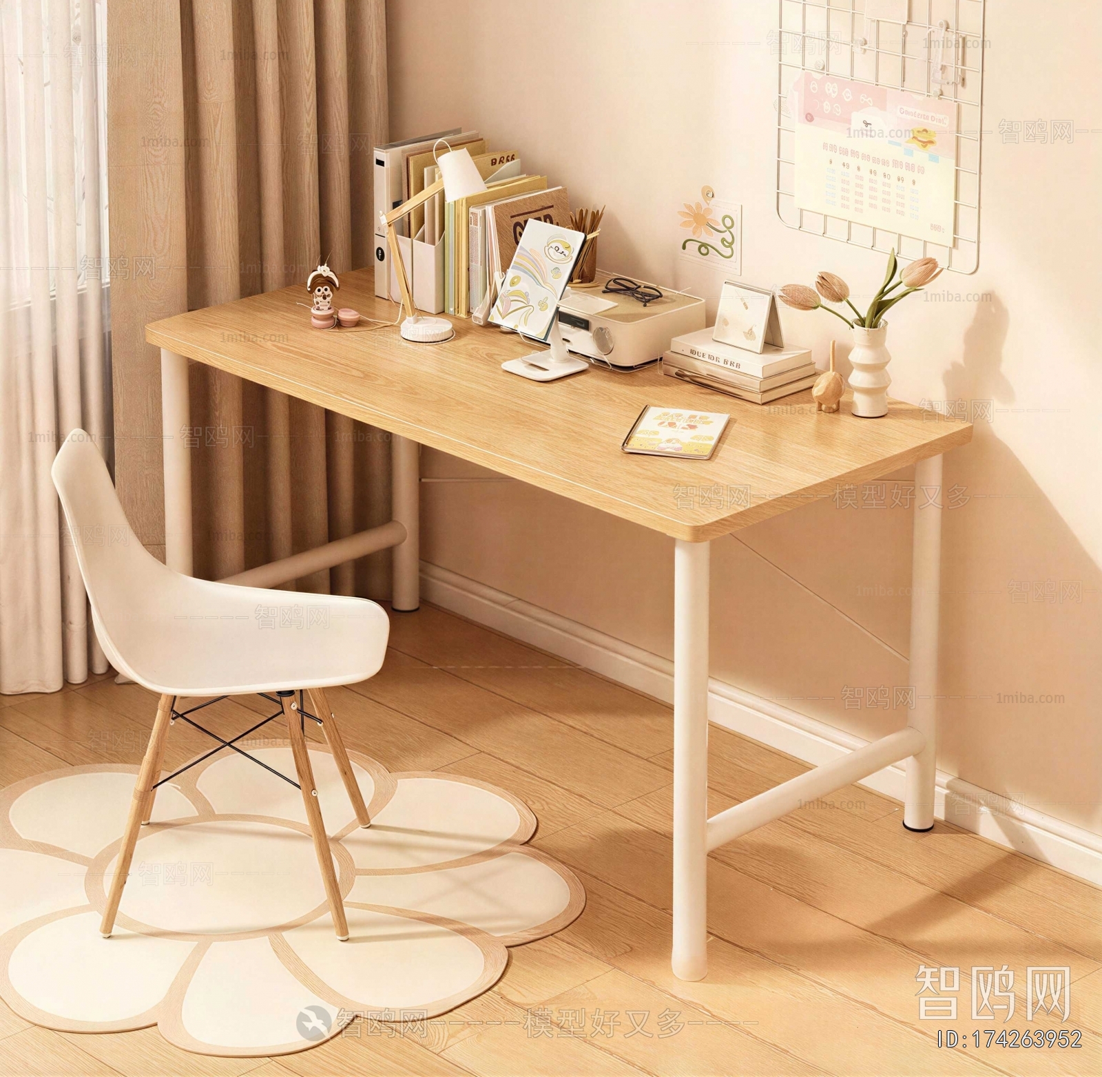 Nordic Style Computer Desk And Chair