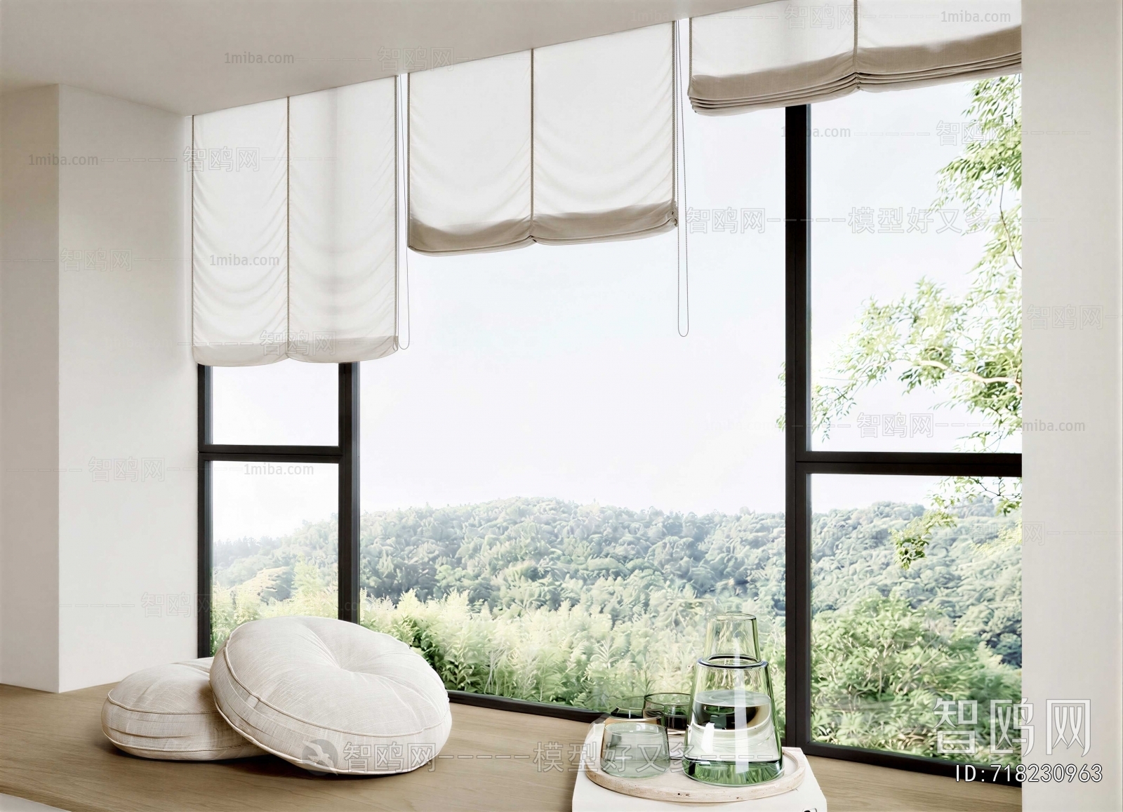 Wabi-sabi Style Roman Curtain