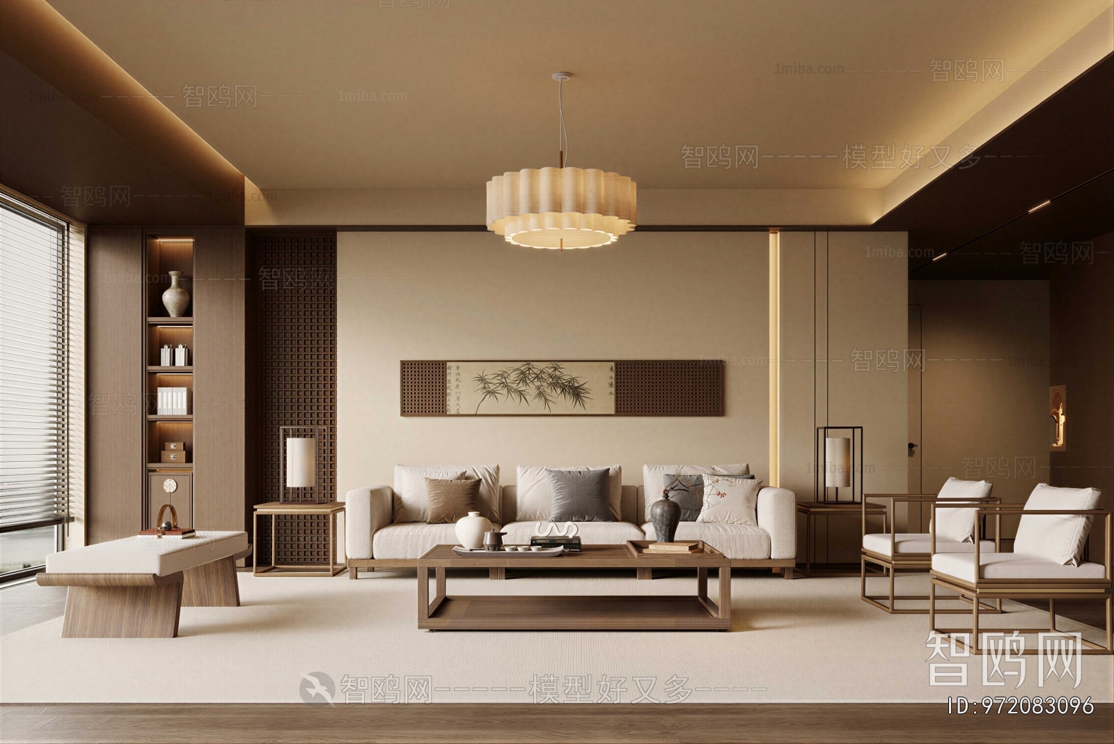 New Chinese Style A Living Room