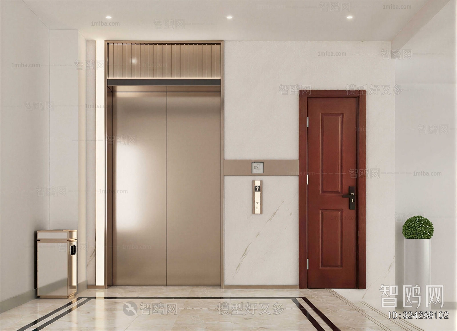 Modern Office Elevator Hall
