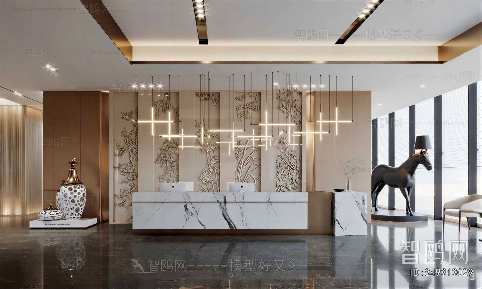 Modern Office Reception Desk