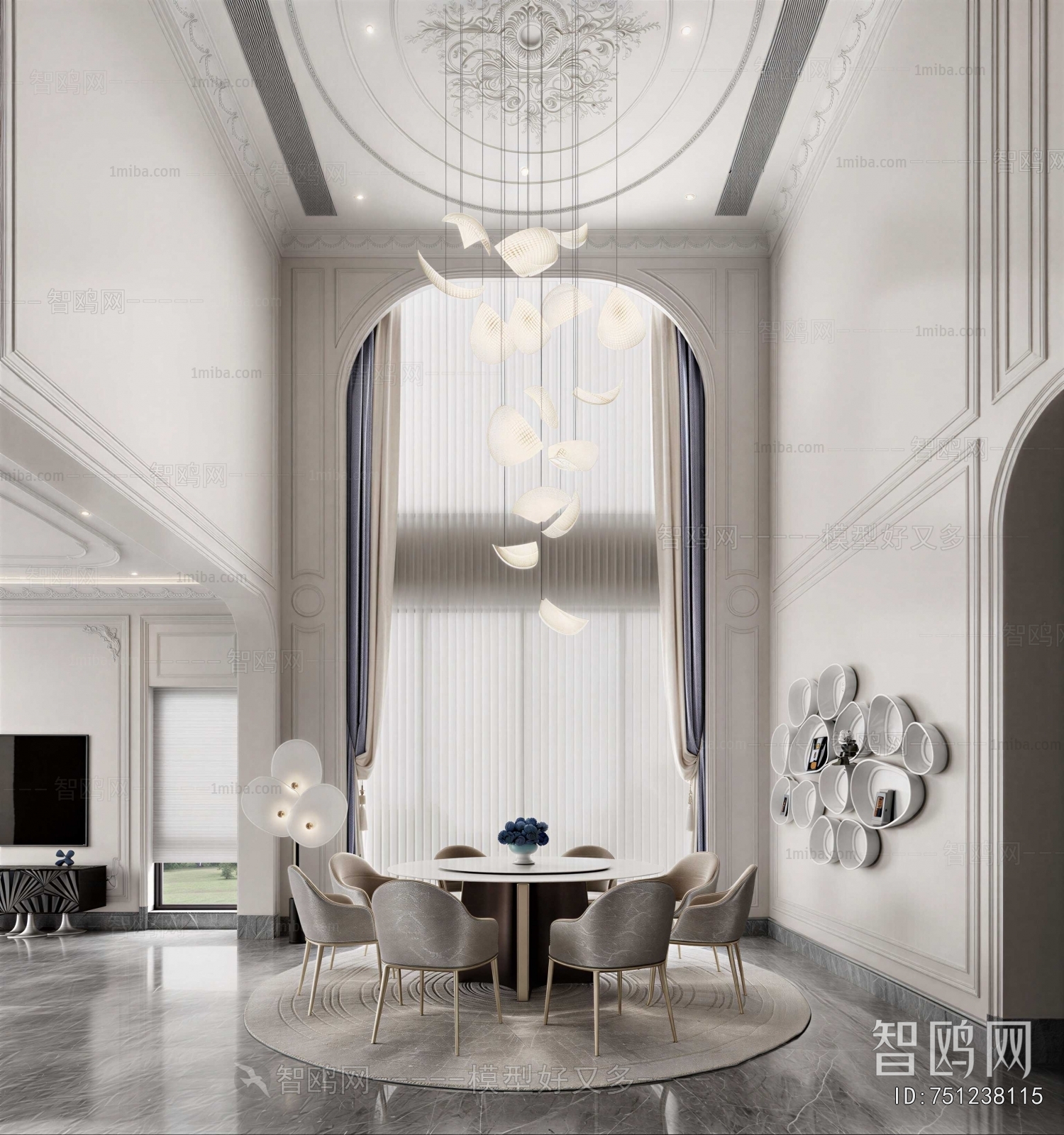 Simple European Style Dining Room