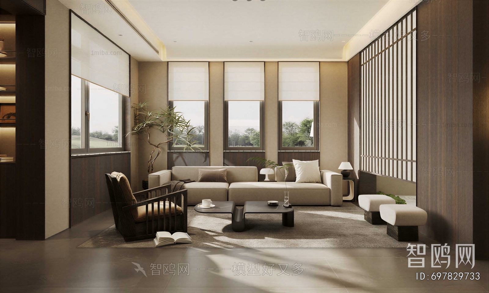 New Chinese Style A Living Room