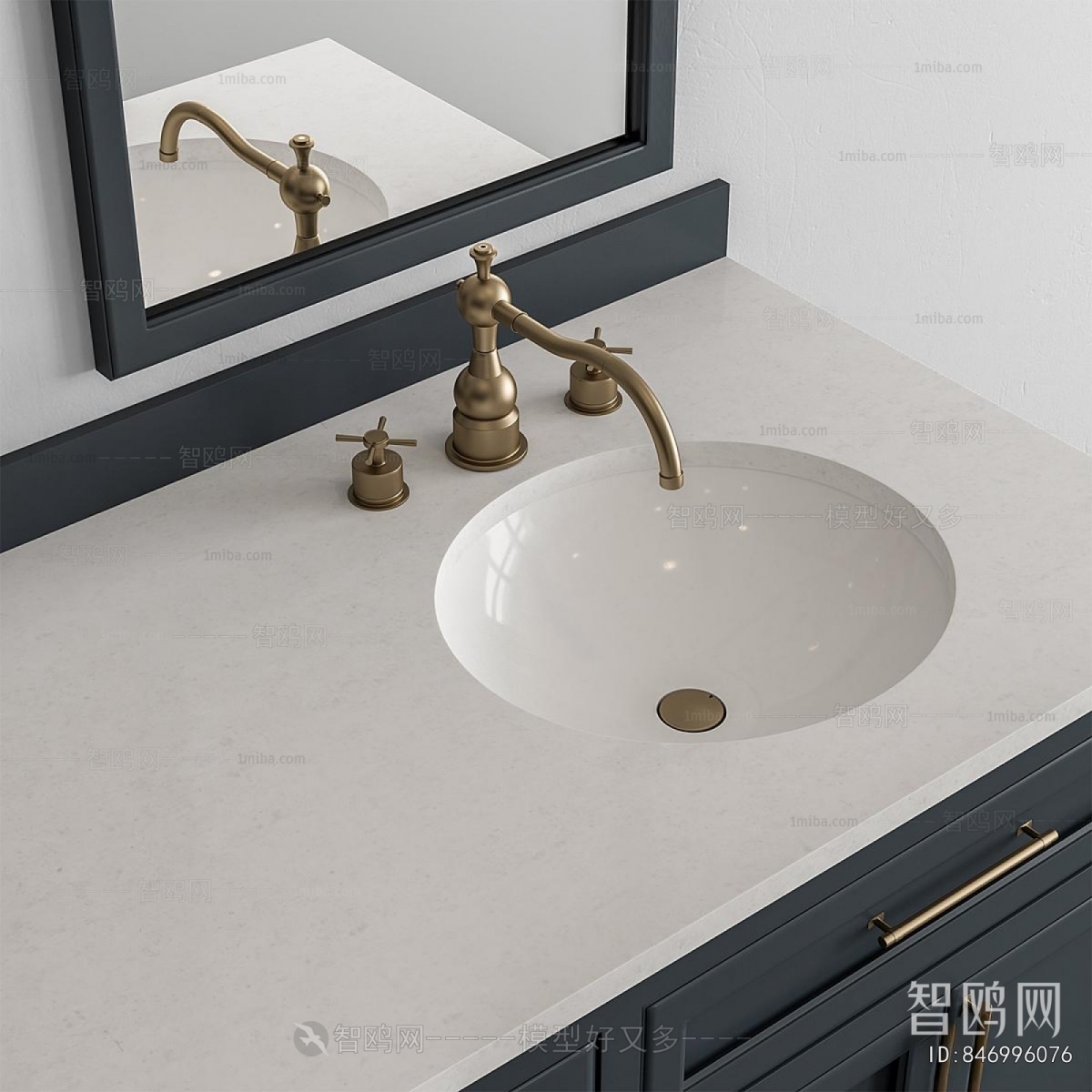 Simple European Style Bathroom Cabinet