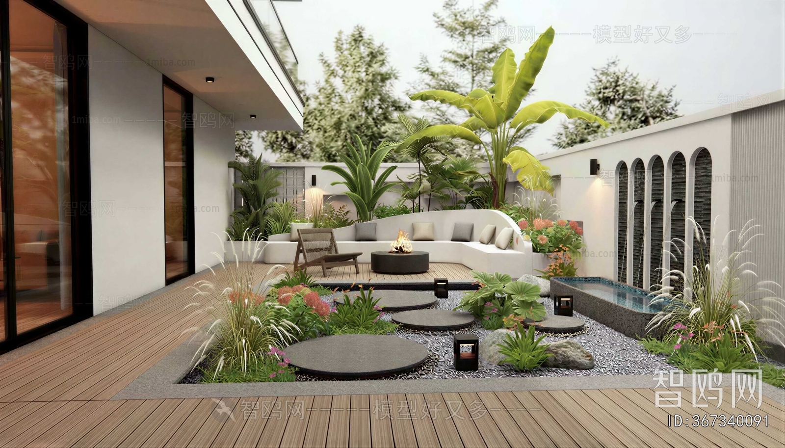 Modern Courtyard/landscape