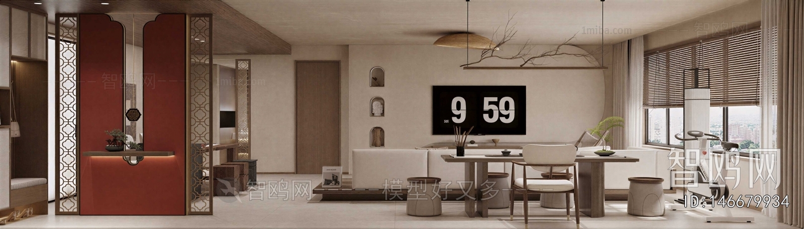 New Chinese Style A Living Room