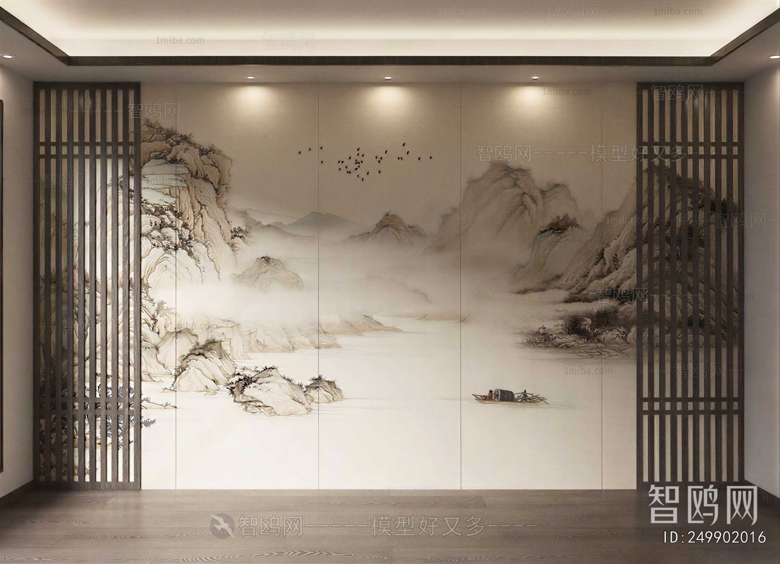 New Chinese Style TV Wall