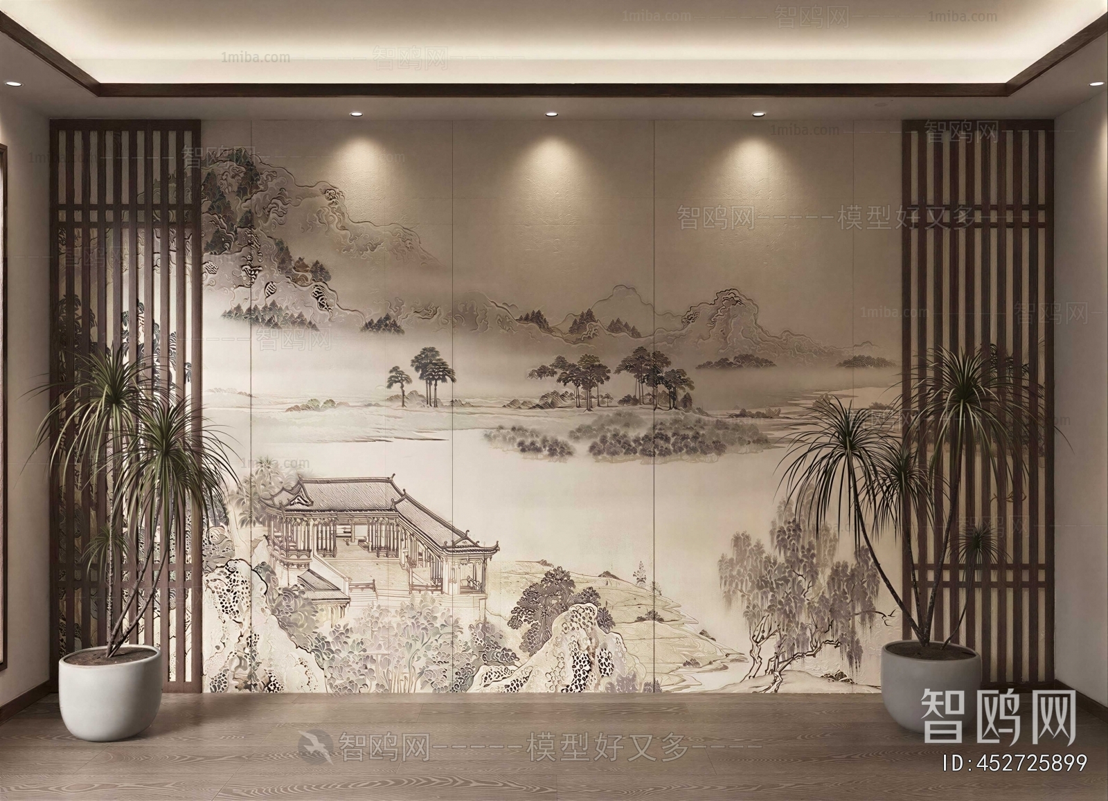 New Chinese Style TV Wall