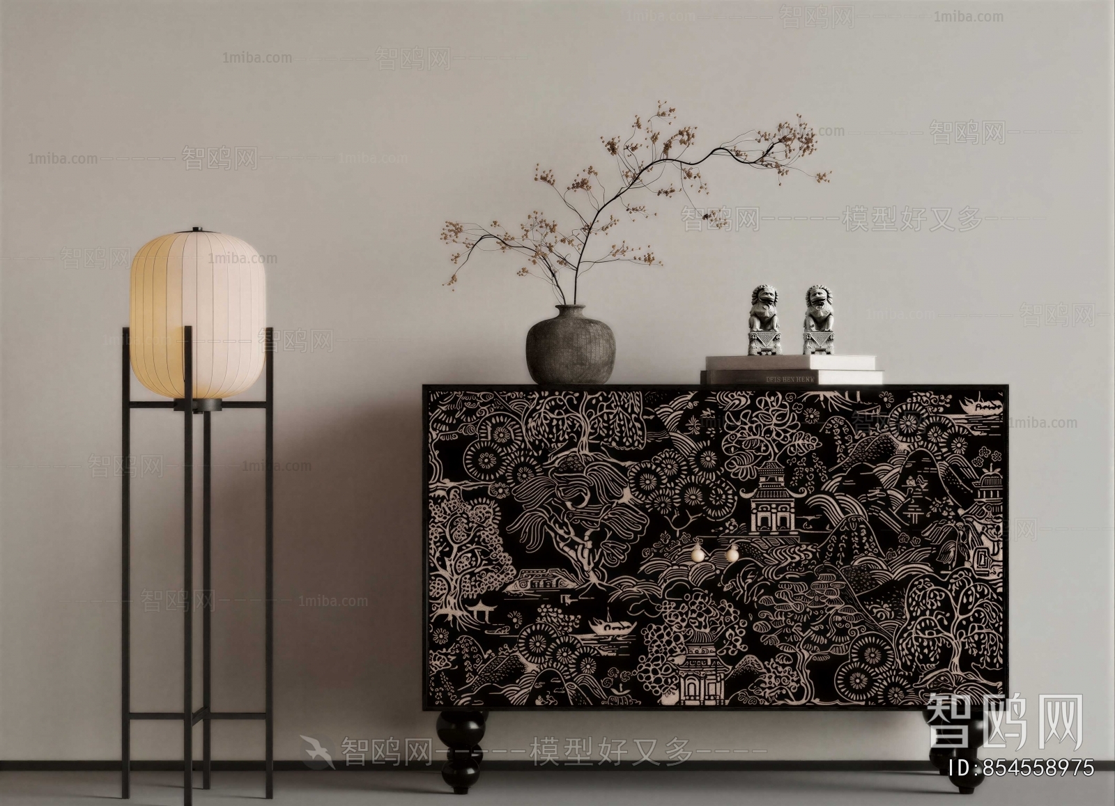 New Chinese Style Entrance Cabinet