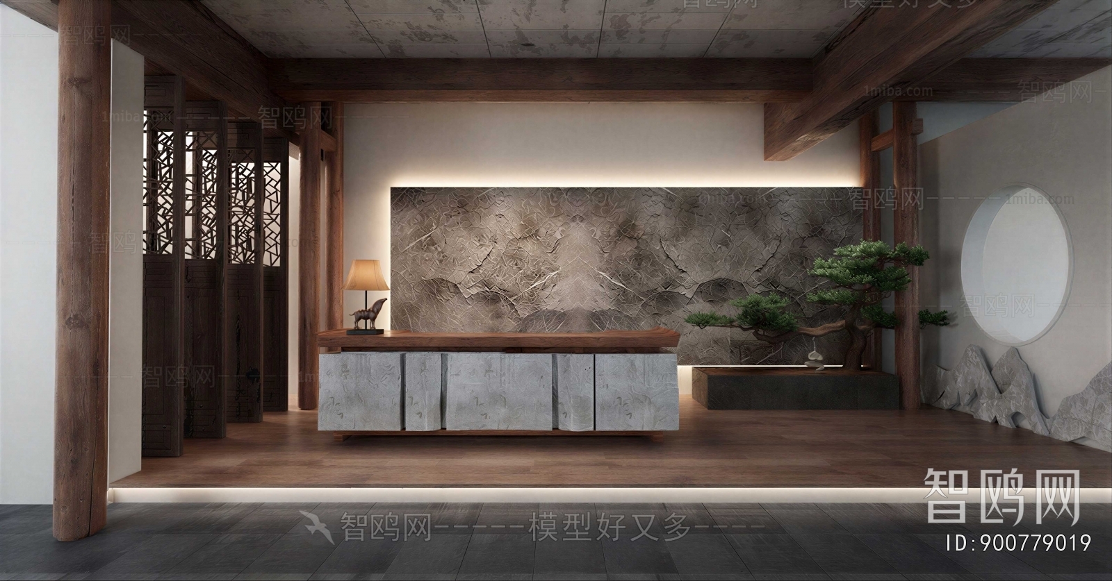 New Chinese Style Office Reception Desk