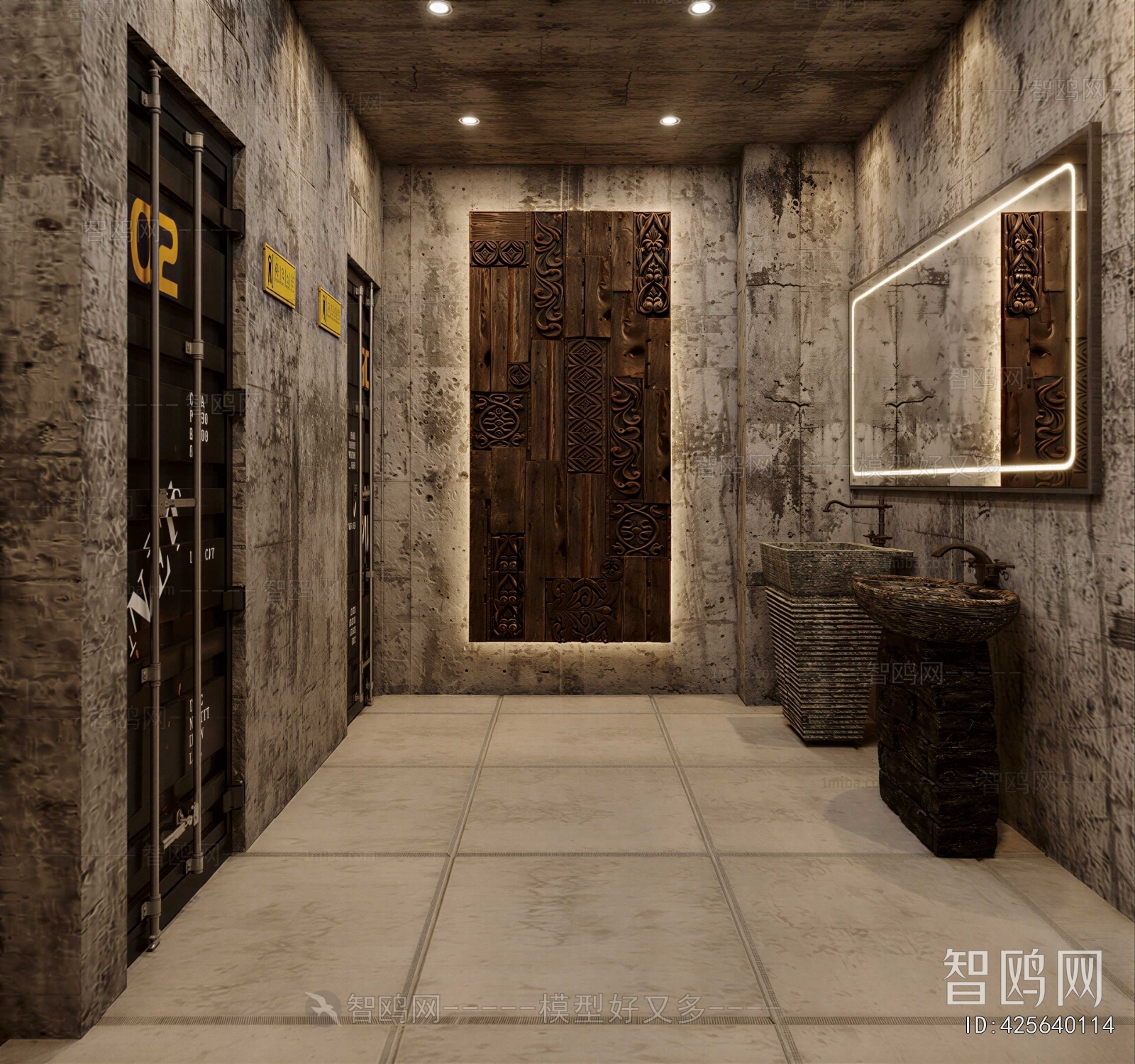 Industrial Style Public Toilet