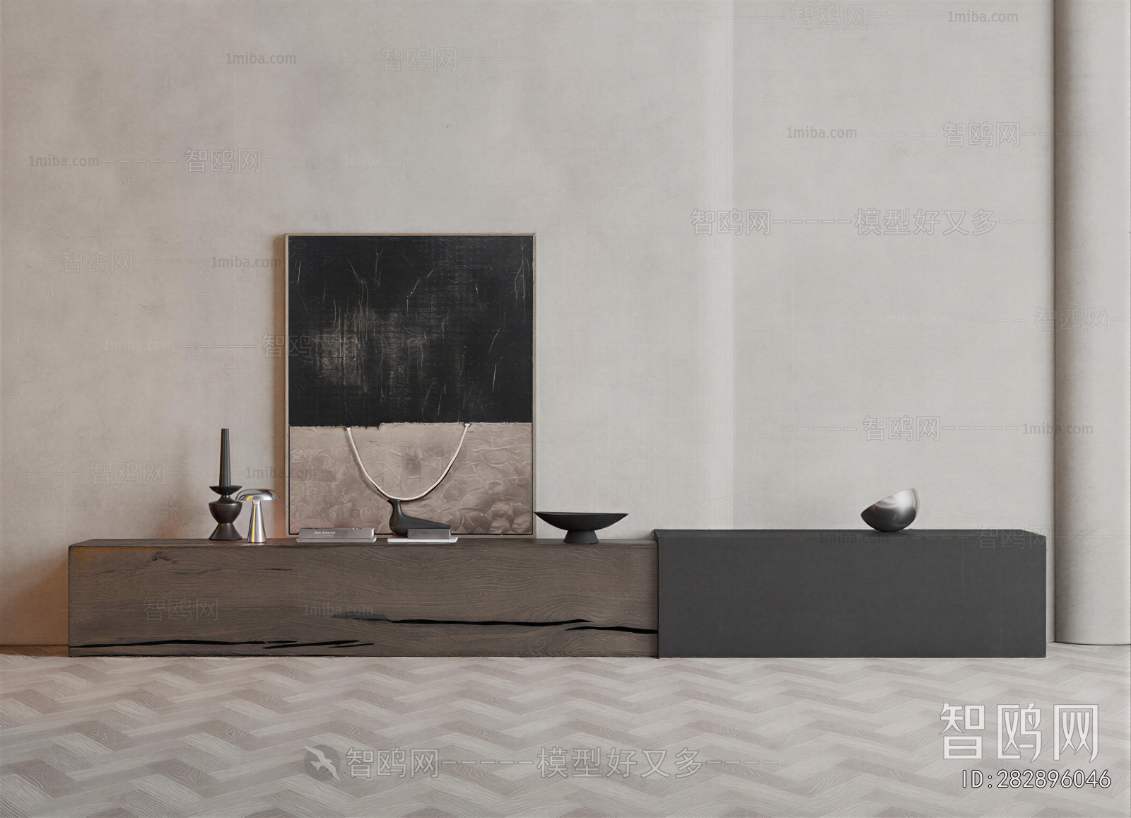 Wabi-sabi Style TV Cabinet