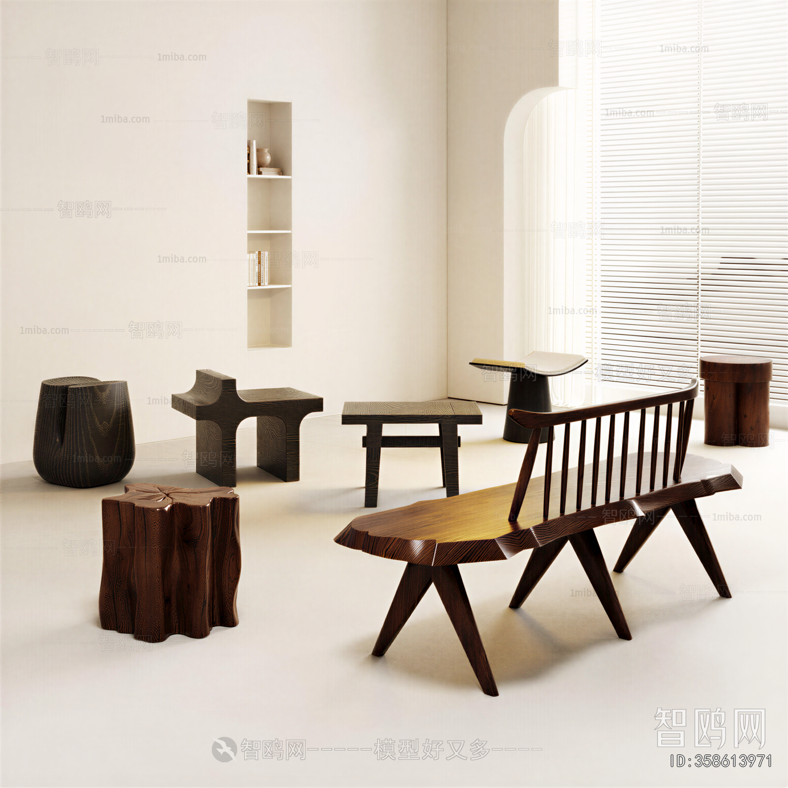 Wabi-sabi Style Stool