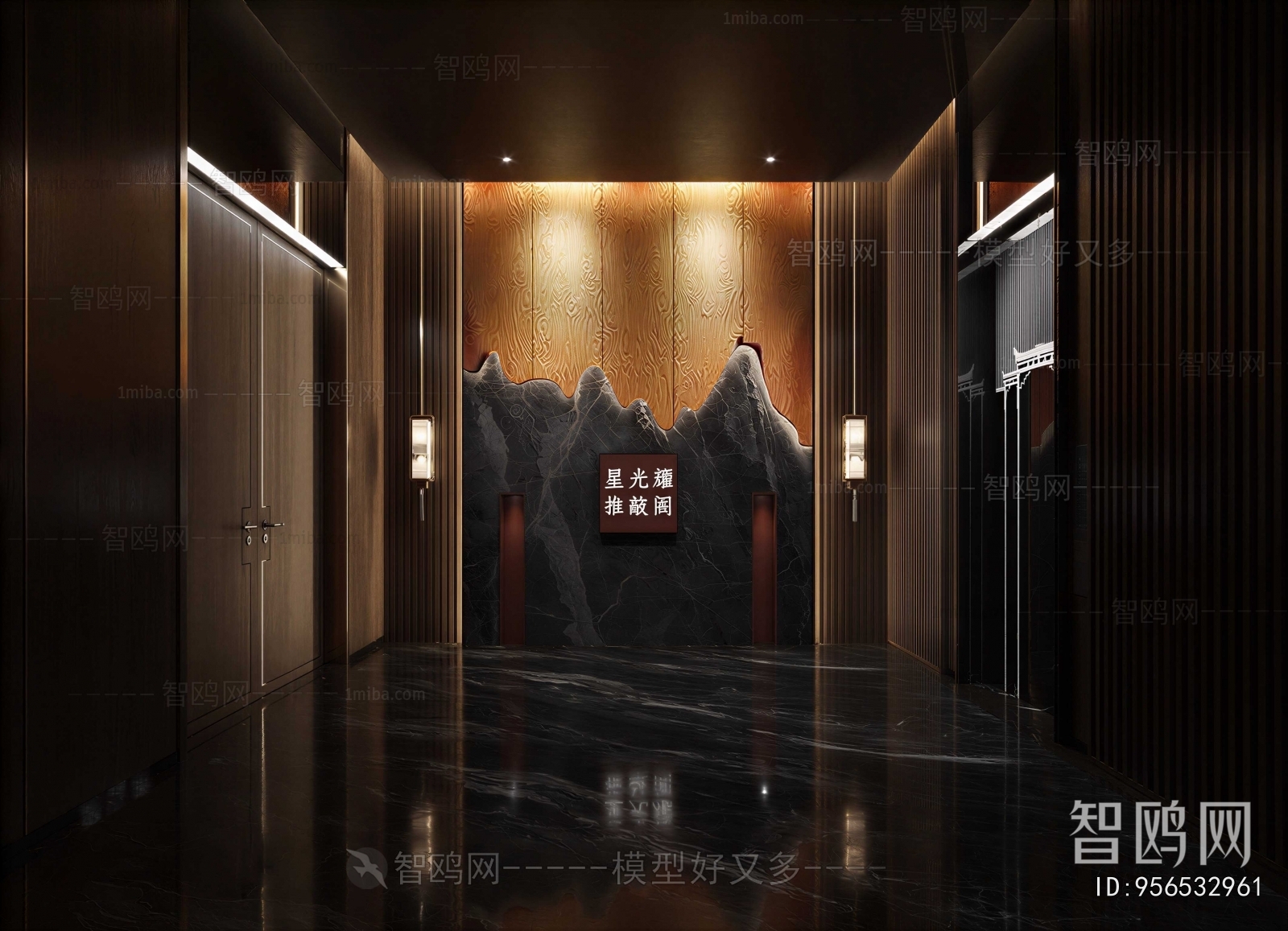 New Chinese Style Elevator Hall