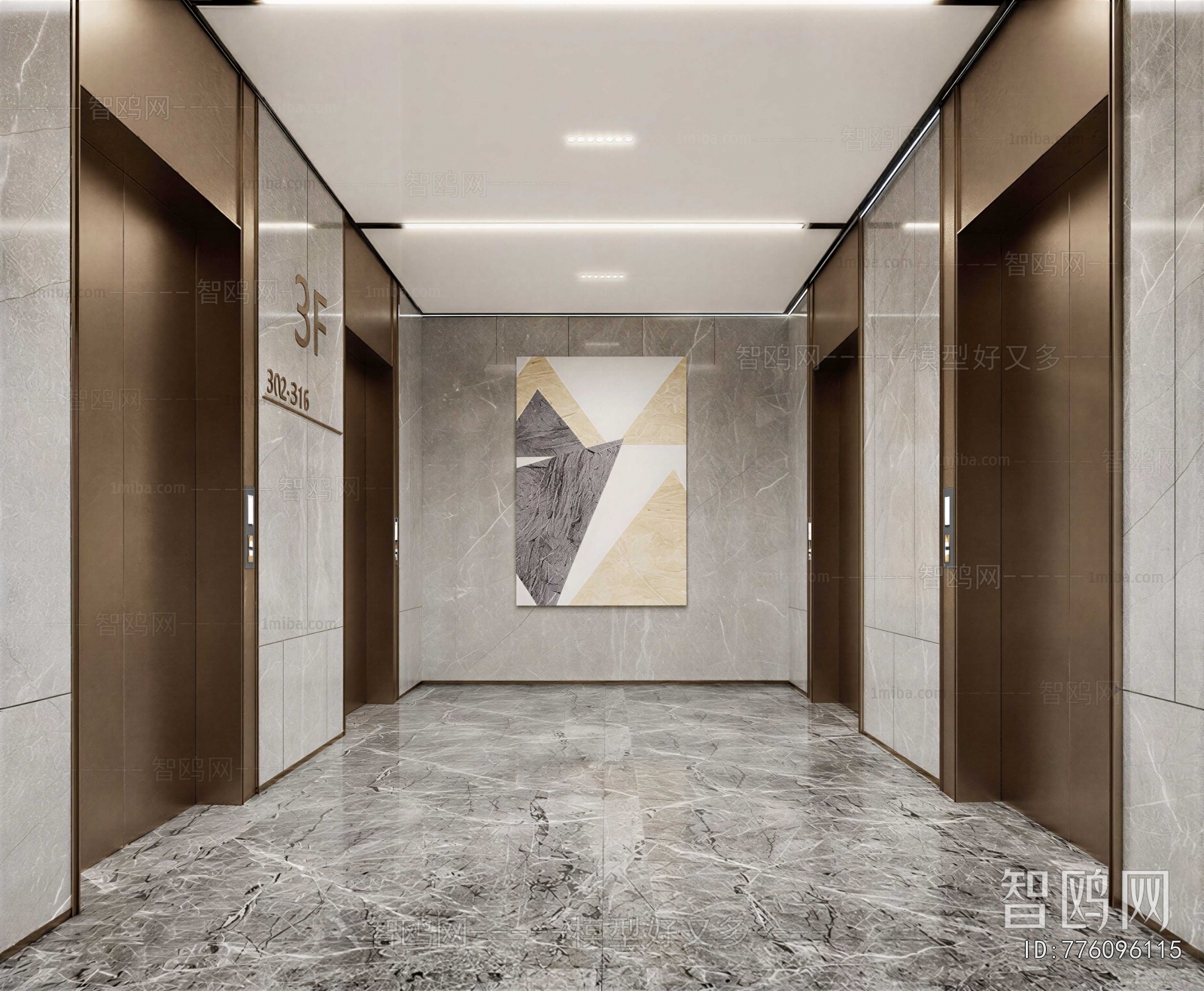 Modern Office Elevator Hall