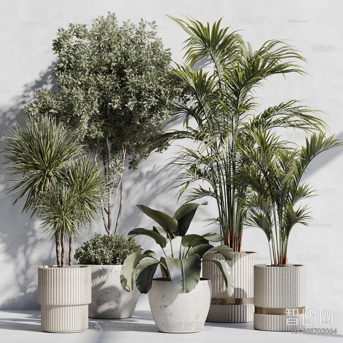 Modern Ground Green Plant Potted Plants